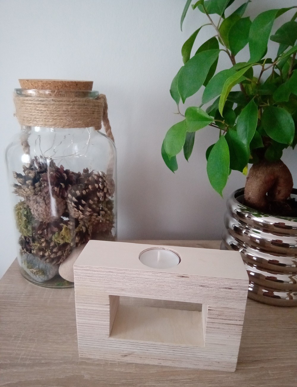 Świeczniki prostokątne komplet 3 sztuki