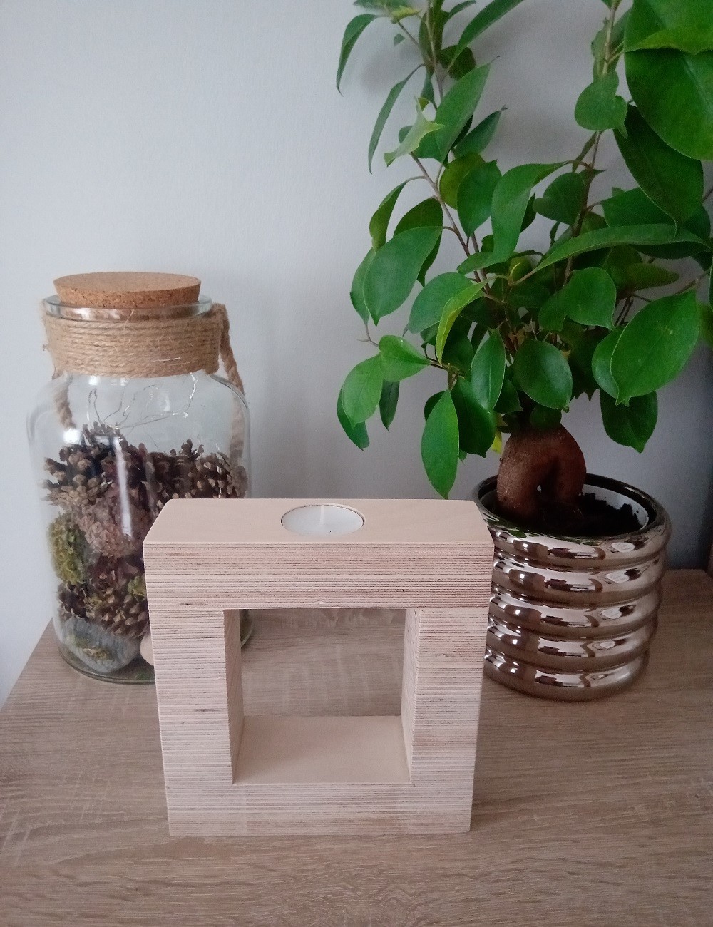 Świeczniki prostokątne komplet 3 sztuki