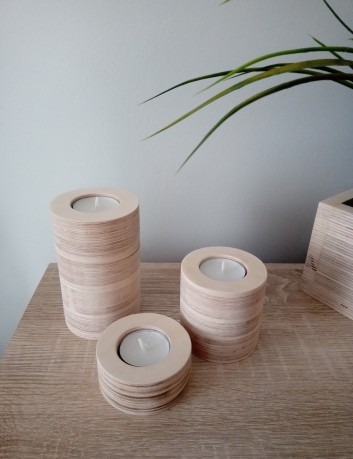 Świeczniki okrągłe komplet 3 sztuki 2