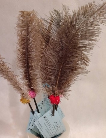 Wędka dla kota -strusie pióro