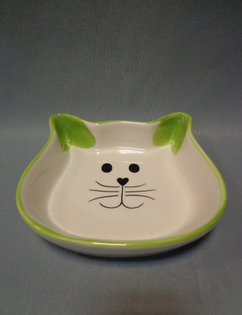 Miska ceramiczna z uszkami- zielona