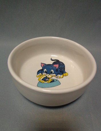 Miska ceramiczna z kotkiem