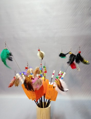 Wędka teleskopowa z koralikami 20 cm 2