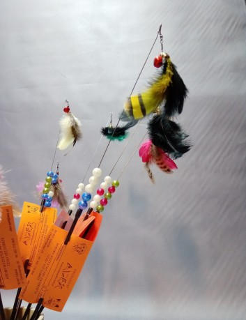 Wędka teleskopowa z koralikami 20 cm